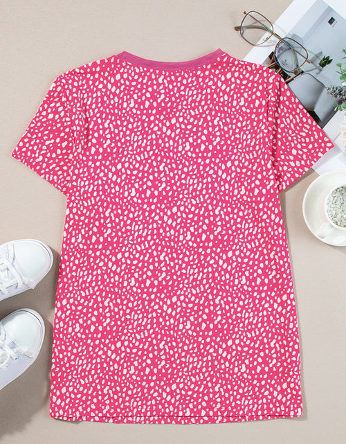 Load image into Gallery viewer, Animal Print Round Neck Short Sleeve T-Shirt
