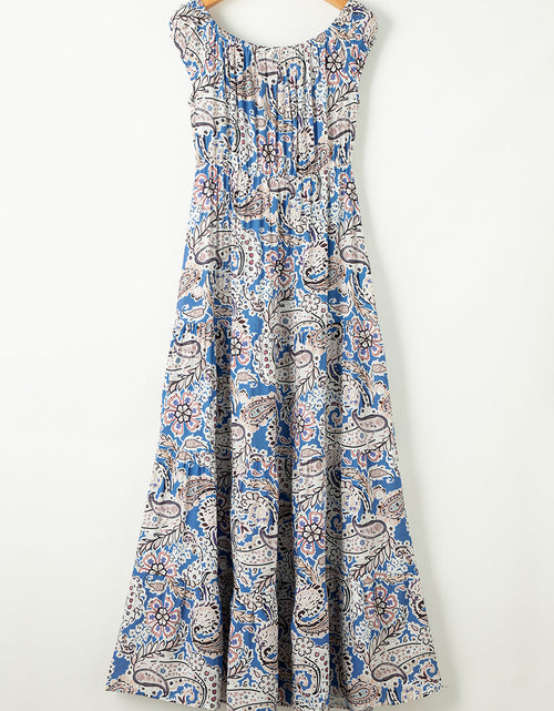 Load image into Gallery viewer, Printed Off-Shouder Short Sleeve Dress
