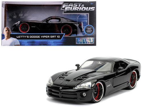 Load image into Gallery viewer, Letty's Dodge Viper SRT 10 Black "Fast &amp; Furious" Movie 1/24 Diecast Model Car by Jada
