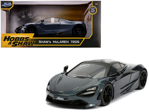 Load image into Gallery viewer, Shaw's McLaren 720S RHD (Right Hand Drive) Metallic Gray "Fast &amp; Furious Presents: Hobbs &amp; Shaw" (2019) Movie 1/24 Diecast Model Car by Jada
