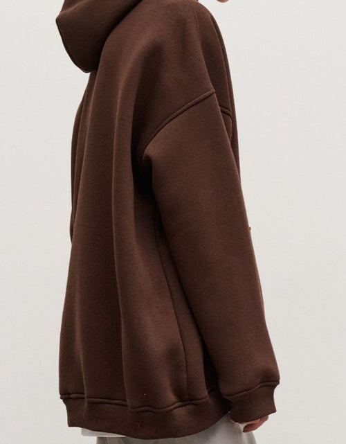 Load image into Gallery viewer, Pocketed Dropped Shoulder Long Sleeve Hoodie
