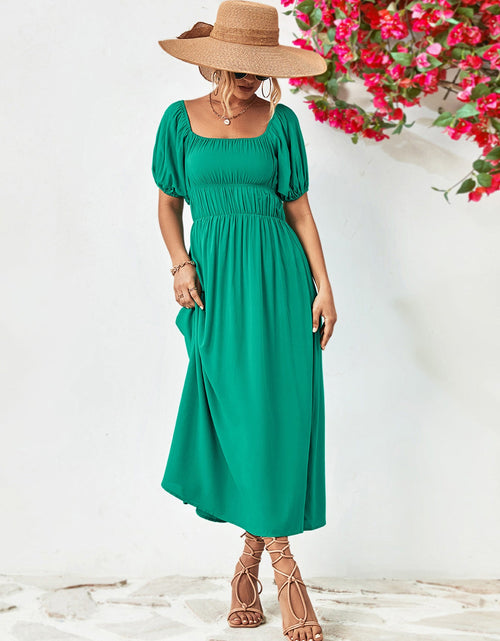 Load image into Gallery viewer, Off-Shoulder Balloon Sleeve Midi Dress
