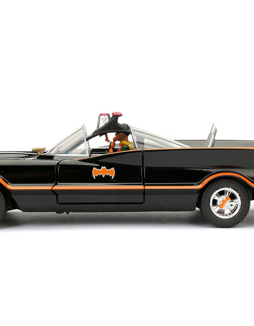 Load image into Gallery viewer, Model Kit Classic Batmobile Black with Batman Diecast Figure "Batman" (1966-1968) TV Series "Build N' Collect" 1/24 Diecast Model Car by Jada
