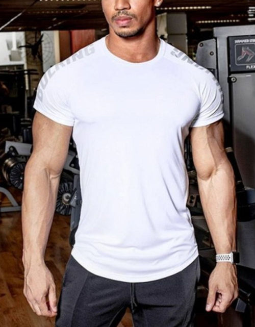 Load image into Gallery viewer, Men's Plus Size Letter Round Neck Short Sleeve T-Shirt
