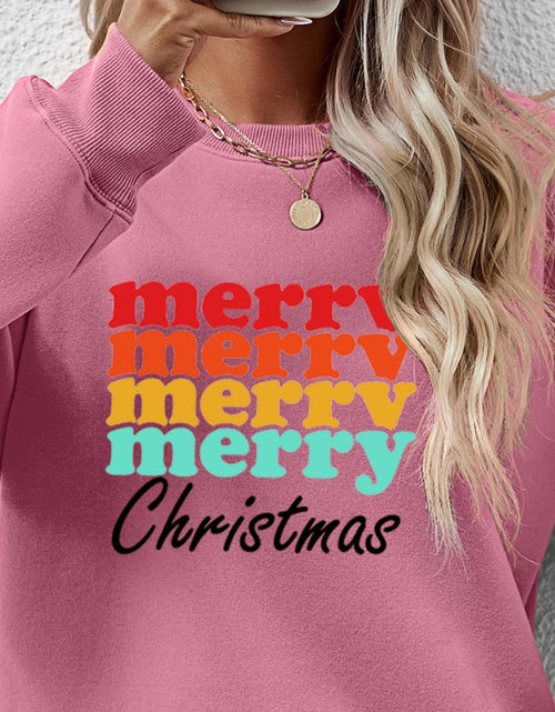 Load image into Gallery viewer, MERRY CHRISTMAS Graphic Long Sleeve Sweatshirt
