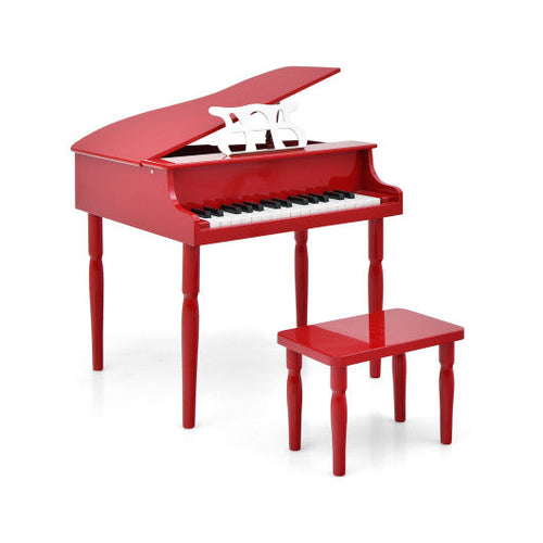 Load image into Gallery viewer, 30-Key Wood Toy Kids Grand Piano with Bench and Music Rack-Red
