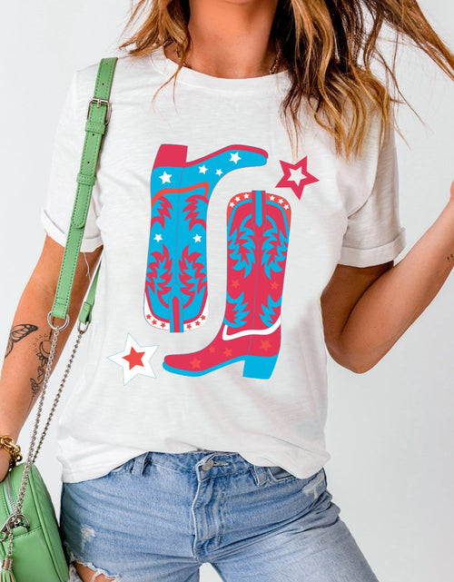 Load image into Gallery viewer, Boots Round Neck Short Sleeve T-Shirt
