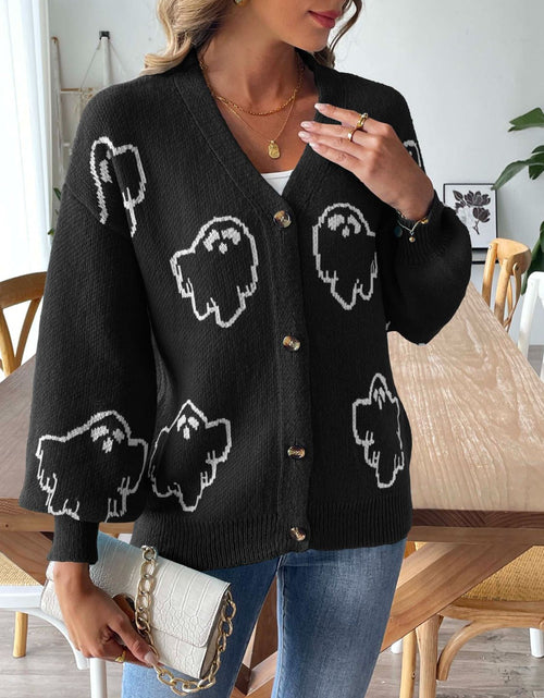 Load image into Gallery viewer, V-Neck Dropped Shoulder Cardigan
