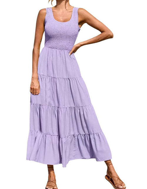 Load image into Gallery viewer, Tiered Smocked Wide Strap Dress
