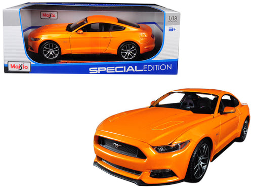 Load image into Gallery viewer, 2015 Ford Mustang GT 5.0 Orange Metallic "Special Edition" 1/18 Diecast Model Car by Maisto
