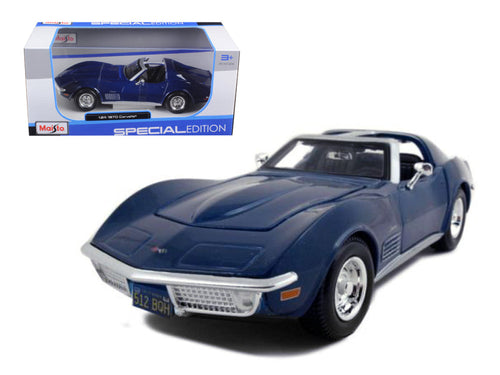 Load image into Gallery viewer, 1970 Chevrolet Corvette Blue 1/24 Diecast Model Car by Maisto
