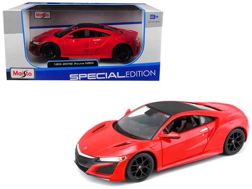 Load image into Gallery viewer, 2018 Acura NSX Red with Black Top 1/24 Diecast Model Car by Maisto
