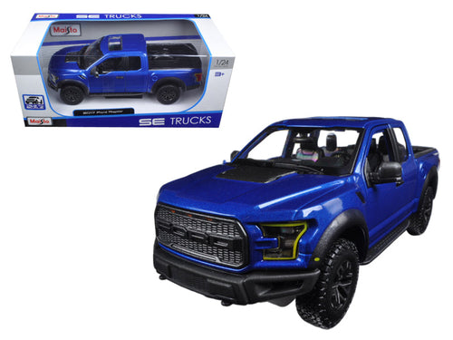 Load image into Gallery viewer, 2017 Ford Raptor Pickup Truck Blue Metallic 1/24 Diecast Model Car by Maisto
