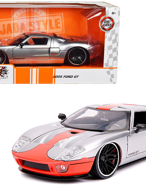 Load image into Gallery viewer, 2005 Ford GT Silver with Orange Stripe "Bigtime Muscle" 1/24 Diecast Model Car by Jada
