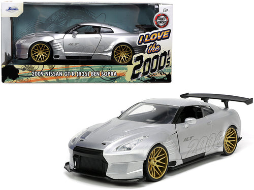 Load image into Gallery viewer, 2009 Nissan GT-R (R35) Ben Sopra Silver "I Love the 2000's" Series 1/24 Diecast Model Car by Jada
