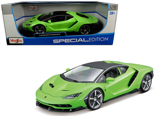Load image into Gallery viewer, Lamborghini Centenario Lime Green with Matt Black Top 1/18 Diecast Model Car by Maisto
