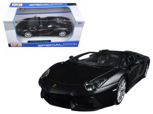 Load image into Gallery viewer, Lamborghini Aventador LP 700-4 Roadster Matt Black 1/24 Diecast Model Car  by Maisto
