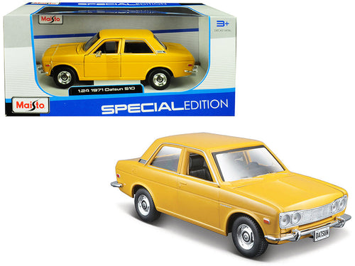Load image into Gallery viewer, 1971 Datsun 510 Yellow "Special Edition" 1/24 Diecast Model Car by Maisto
