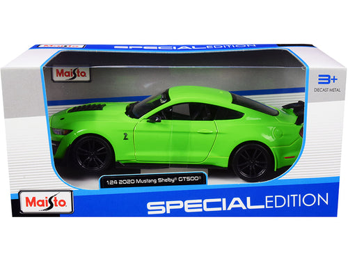 Load image into Gallery viewer, 2020 Ford Mustang Shelby GT500 Bright Green 1/24 Diecast Model Car by Maisto
