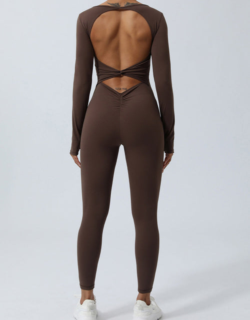 Load image into Gallery viewer, Twisted Backless Long Sleeve Jumpsuit

