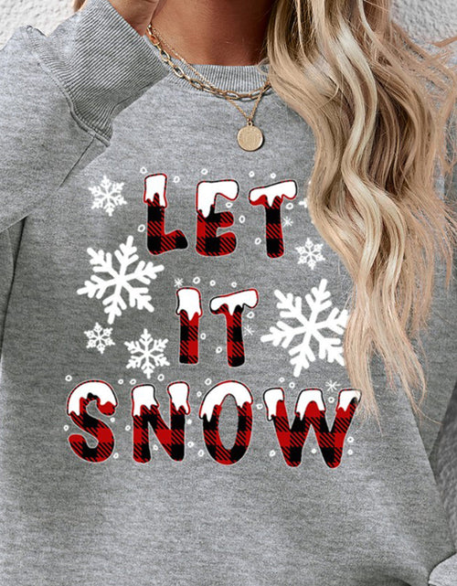 Load image into Gallery viewer, LET IT SNOW Round Neck Long Sleeve Sweatshirt
