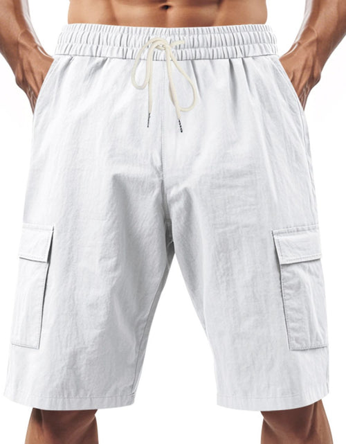 Load image into Gallery viewer, Men's Full Size Drawstring Shorts with Cargo Pockets Plus Size
