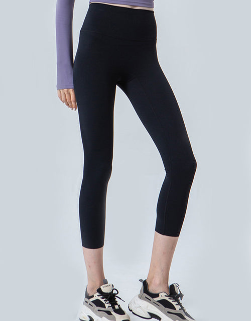 Load image into Gallery viewer, Wide Waistband Cropped Sports Leggings
