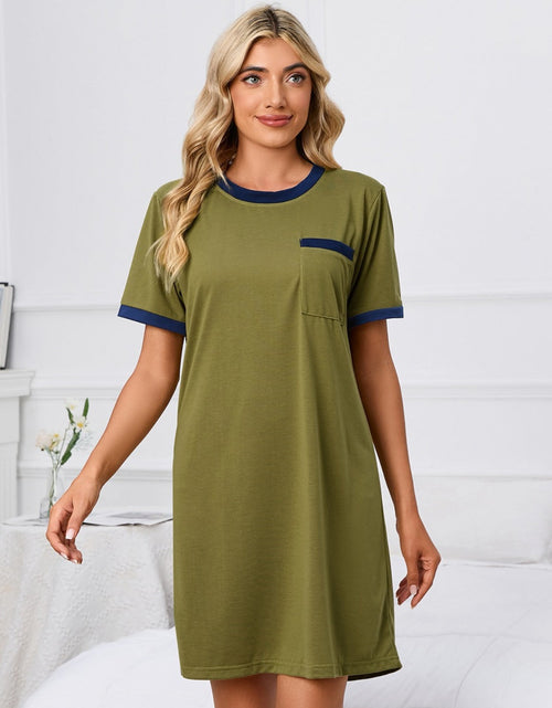 Load image into Gallery viewer, Contrast Trim Round Neck Mini Dress
