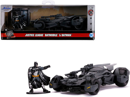 Load image into Gallery viewer, 2017 Batmobile with Diecast Batman Figurine "Justice League" (2017) Movie "DC Comics" "Hollywood Rides" Series 1/32 Diecast Model Car by Jada
