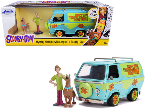 Load image into Gallery viewer, The Mystery Machine with Shaggy and Scooby-Doo Figurines "Scooby-Doo!" 1/24 Diecast Model Car by Jada
