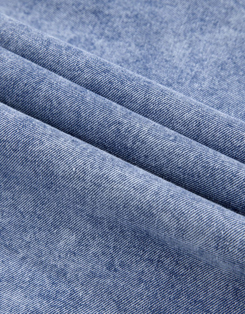 Load image into Gallery viewer, Raw Hem Button Down Long Sleeve Denim Dress
