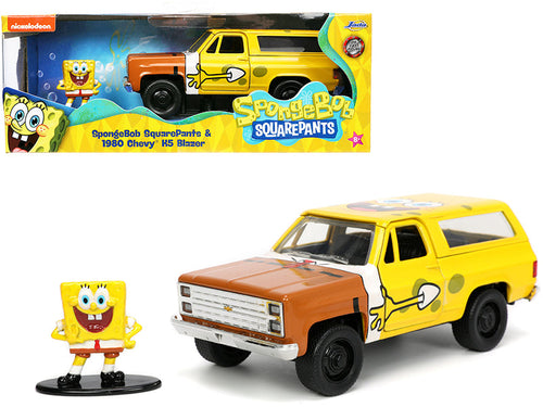 Load image into Gallery viewer, 1980 Chevrolet K5 Blazer with SpongeBob SquarePants Diecast Figurine "Hollywood Rides" Series 1/32 Diecast Model Car by Jada
