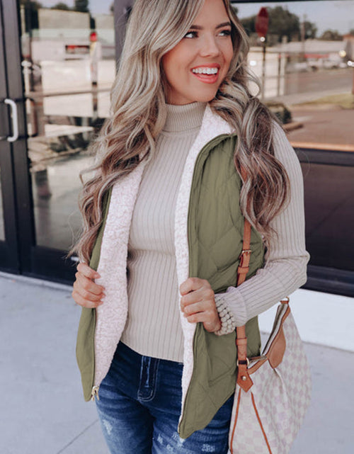Load image into Gallery viewer, Fuzzy Zip Up Vest Coat with Pockets
