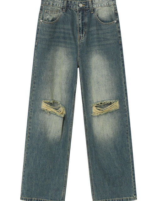 Load image into Gallery viewer, Distressed Wide Leg Men's Jeans
