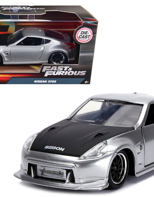 Load image into Gallery viewer, Nissan 370Z Silver with Black Hood "Fast &amp; Furious" Series 1/32 Diecast Model Car by Jada
