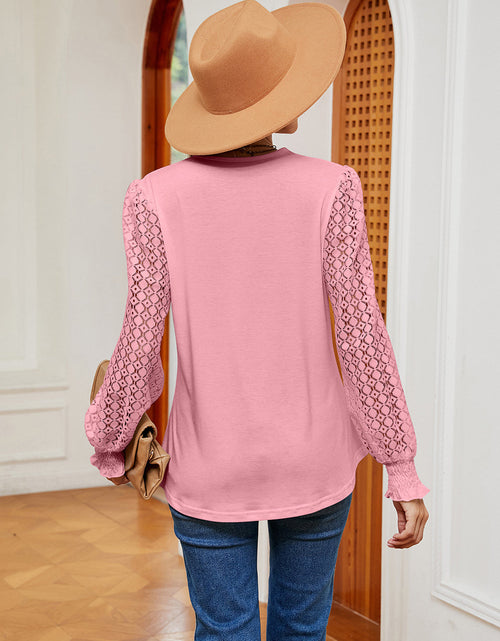 Load image into Gallery viewer, Contrast V-Neck Long Sleeve Blouse
