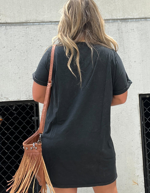 Load image into Gallery viewer, Graphic Round Neck Short Sleeve Tee Dress

