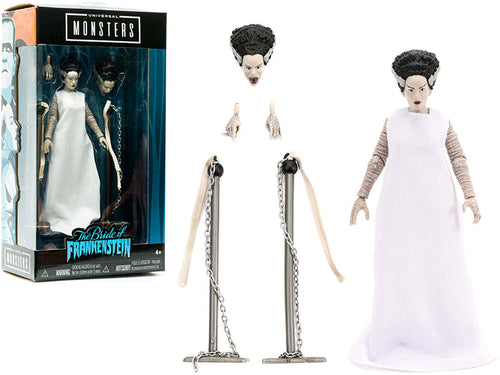 Load image into Gallery viewer, The Bride of Frankenstein 6" Moveable Figurine with Chains and Alternate Head and Hands "Universal Monsters" Series by Jada
