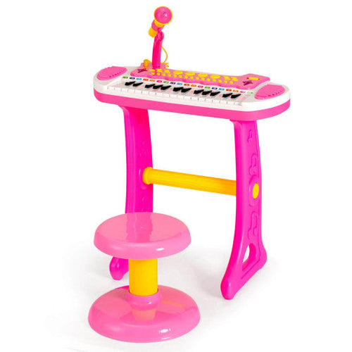 Load image into Gallery viewer, 31-Key Kids Piano Keyboard Toy with Microphone and Multiple Sounds for Age 3+-Pink
