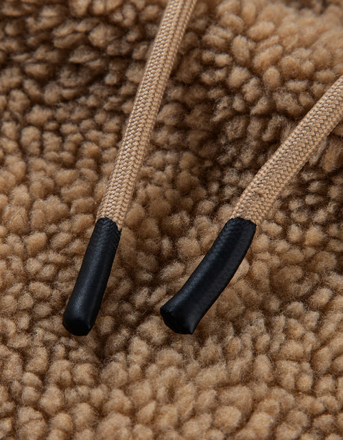 Load image into Gallery viewer, Drawstring Fleece Zip Up Hooded Jacket
