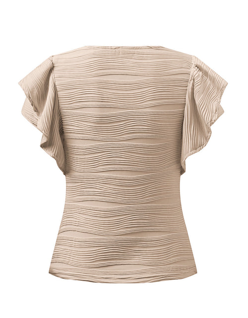 Load image into Gallery viewer, Textured Round Neck Cap Sleeve Top
