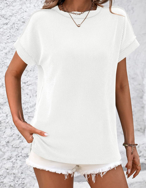 Load image into Gallery viewer, Mandy Striped Round Neck Short Sleeve T-Shirt
