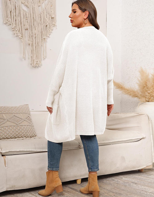 Load image into Gallery viewer, Plus Size Open Front Cardigan With Pockets
