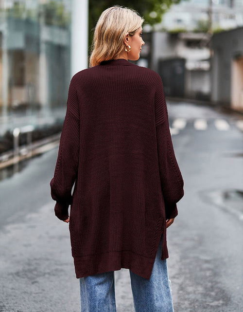 Load image into Gallery viewer, Long Sleeve Waffle-Knit Cardigan
