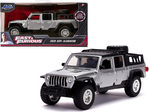 Load image into Gallery viewer, 2020 Jeep Gladiator Pickup Truck Silver with Black Top "Fast &amp; Furious" Movie 1/32 Diecast Model Car by Jada
