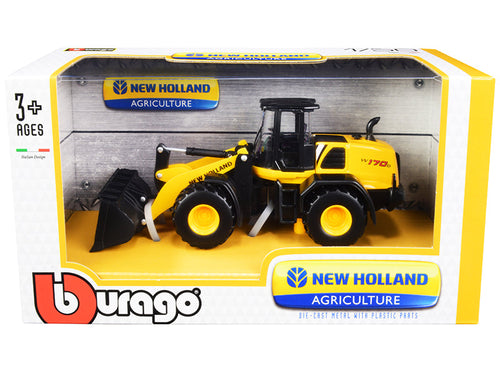 Load image into Gallery viewer, New Holland W170D Wheel Loader Yellow and Black "New Holland Agriculture" Series 1/50 Diecast Model by Bburago
