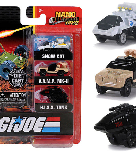 "G.I. Joe" 3 piece Set "Nano Hollywood Rides" Diecast Models by Jada