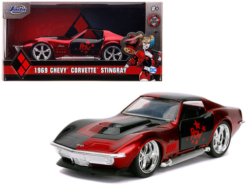Load image into Gallery viewer, 1969 Chevrolet Corvette Stingray "Harley Quinn" "DC Comics" "Hollywood Rides" Series 1/32 Diecast Model Car by Jada
