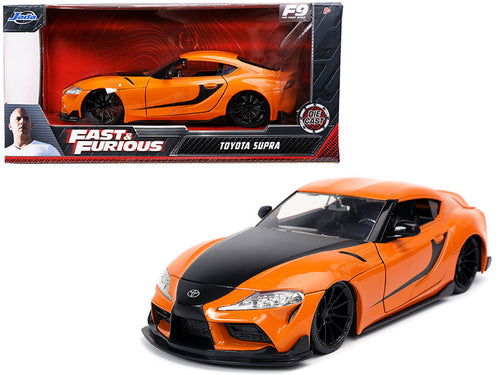 Load image into Gallery viewer, Toyota Supra Orange with Black Stripes "Fast &amp; Furious 9 F9" (2021) Movie 1/24 Diecast Model Car by Jada
