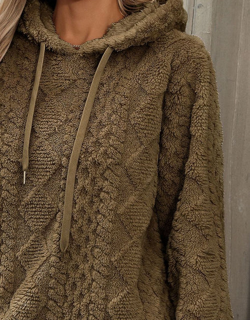 Load image into Gallery viewer, Drawstring Long Sleeve Plush Hoodie
